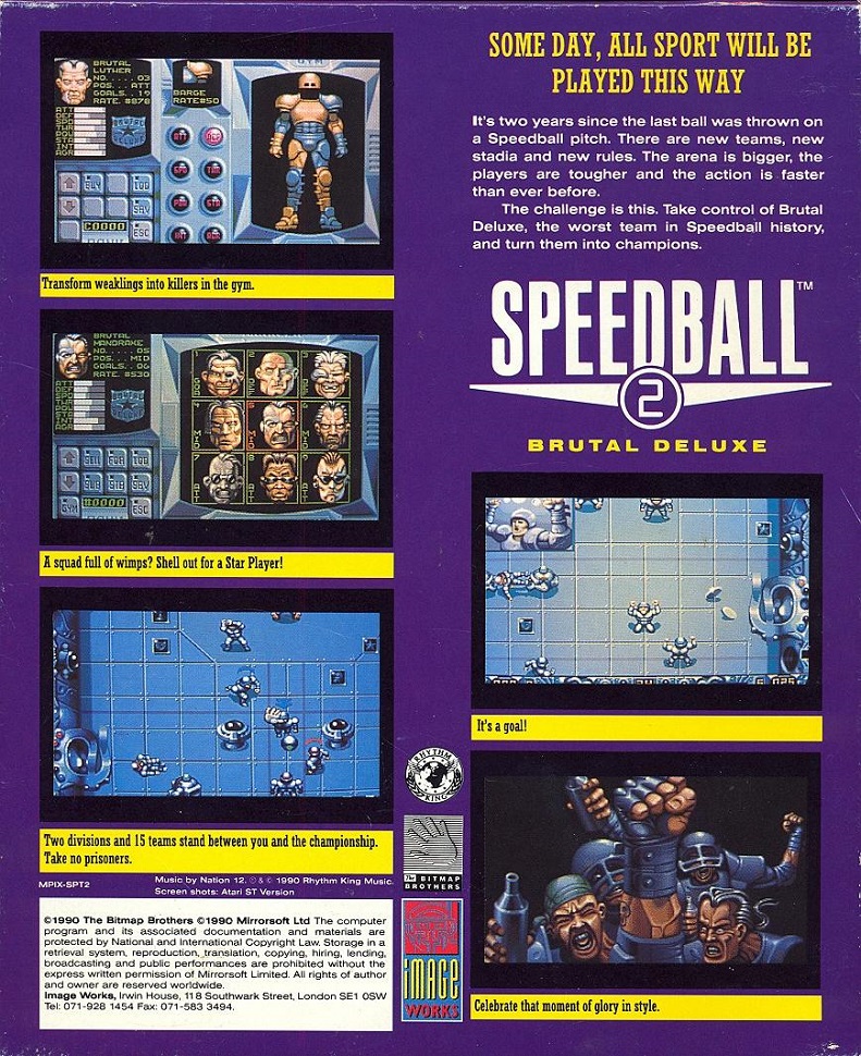 Speedball 2: Brutal Deluxe box back