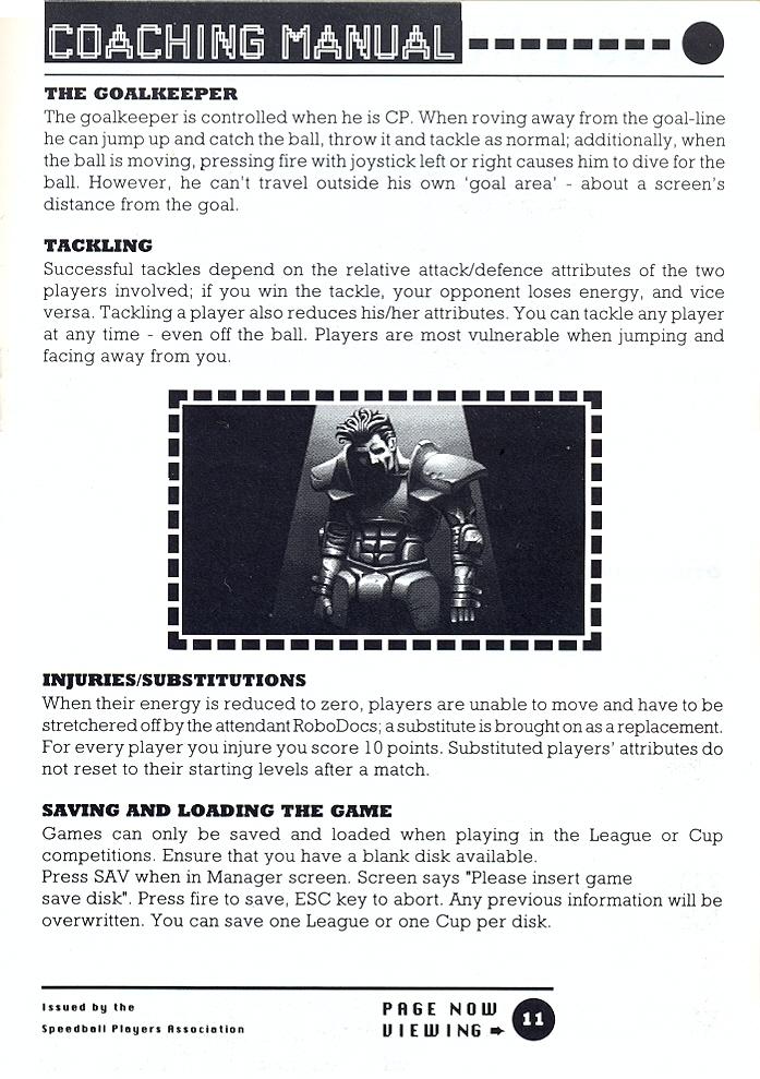 Speedball 2: Brutal Deluxe manual page 11