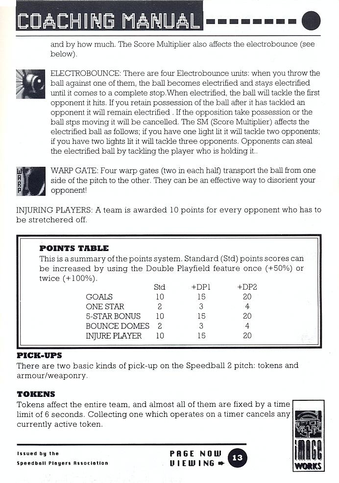 Speedball 2: Brutal Deluxe manual page 13