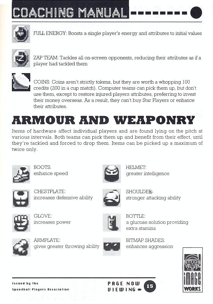 Speedball 2: Brutal Deluxe manual page 15