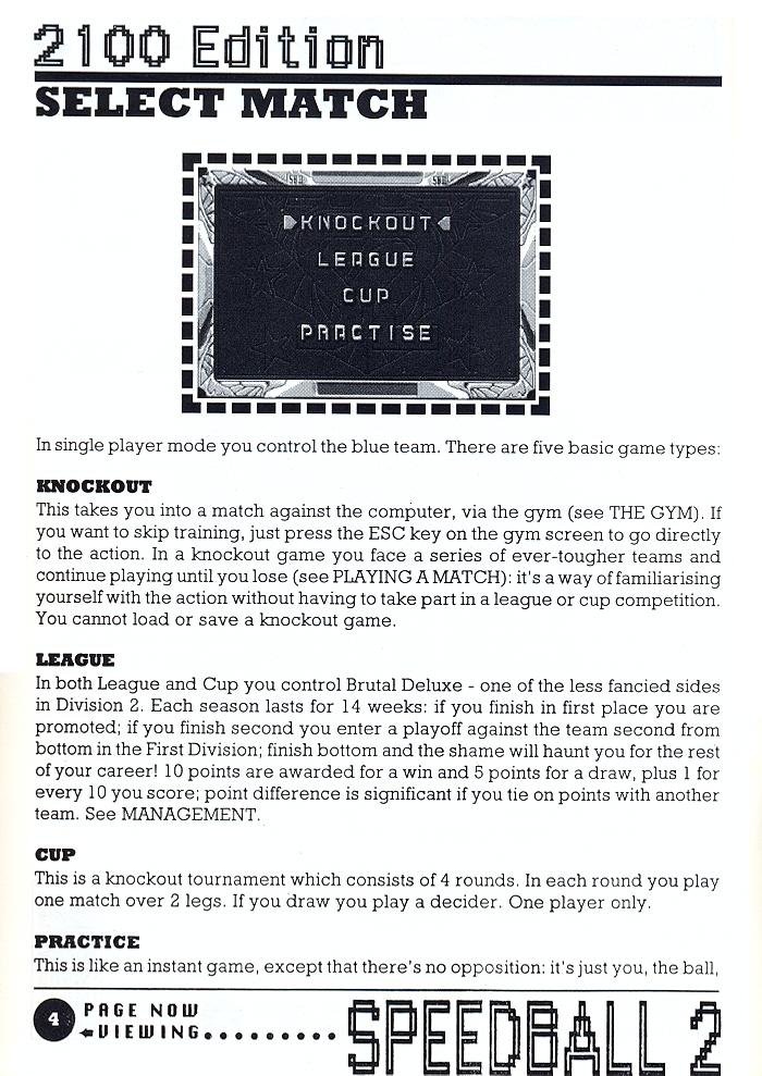 Speedball 2: Brutal Deluxe manual page 4