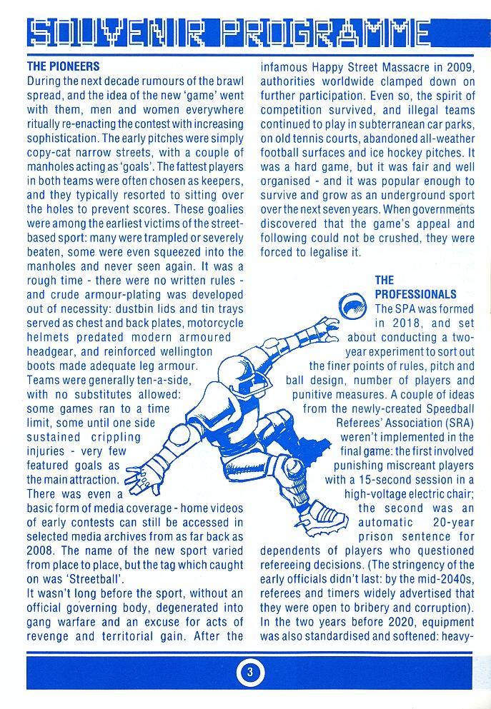 Speedball 2: Brutal Deluxe Souvenir Programme page 3