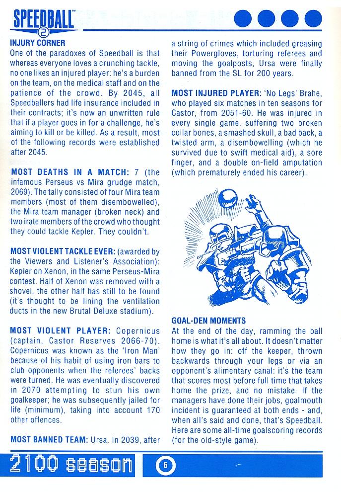 Speedball 2: Brutal Deluxe Souvenir Programme page 6