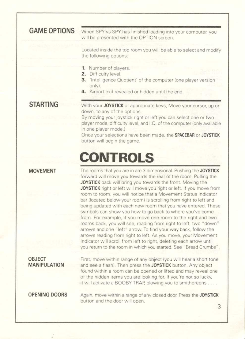 Spy vs. Spy manual page 3