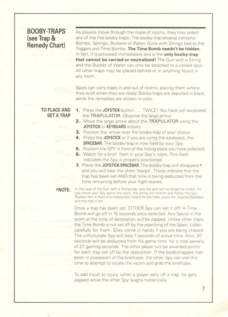 Spy vs. Spy manual page 7