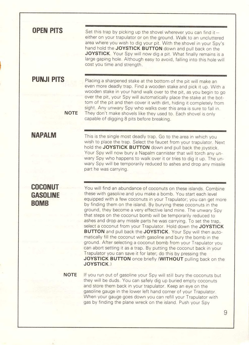 Spy vs. Spy: The Island Caper manual page 9