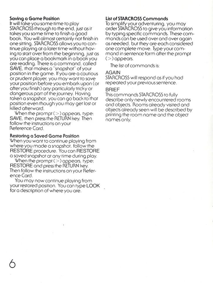 Starcross manual page 6