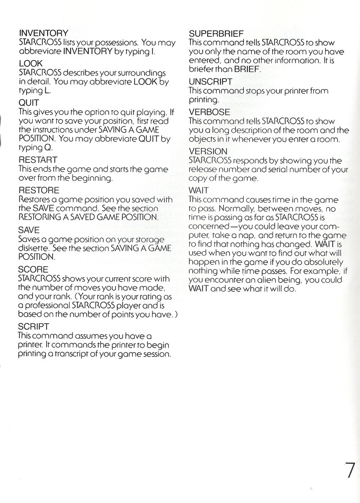 Starcross manual page 7