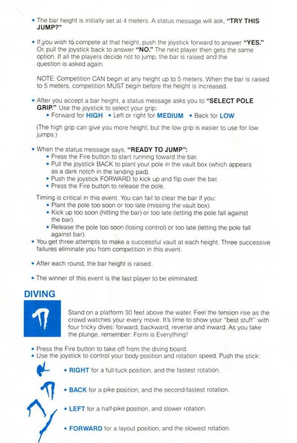 Summer Games Manual Page 4 