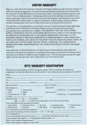 Summer Games Warranty Card Back