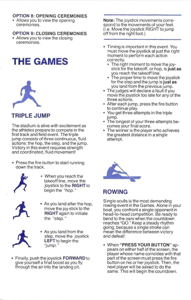 Summer Games II Manual Page 3 