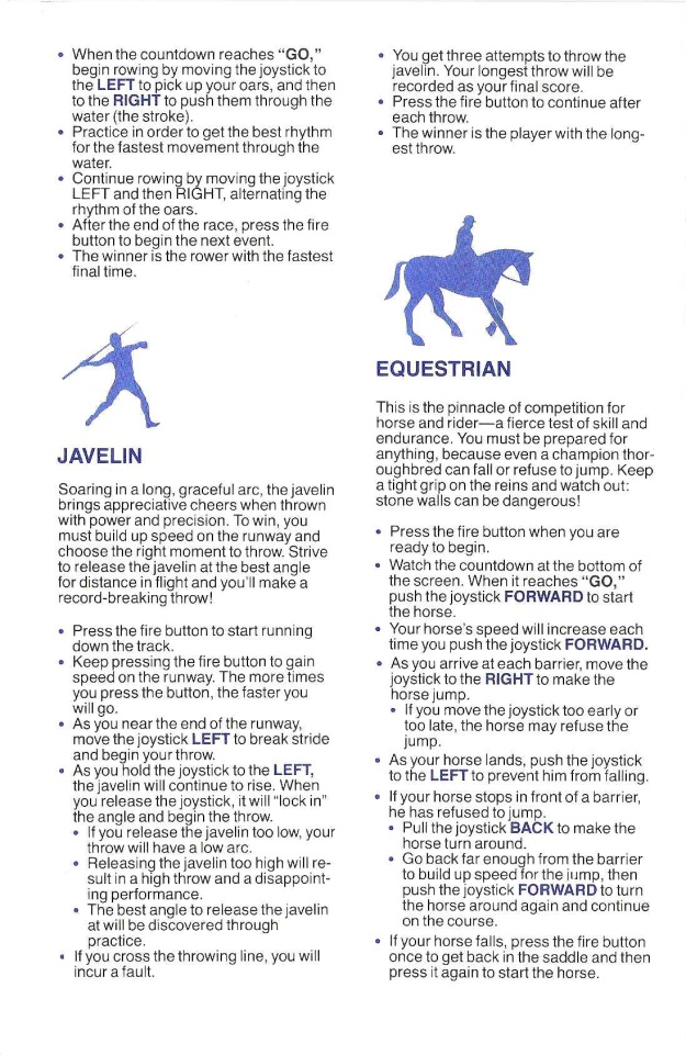 Summer Games II Manual Page 4 