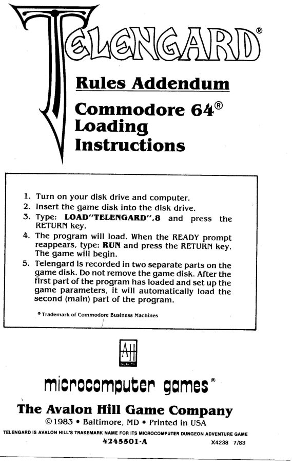 Telengard Rules Addendum