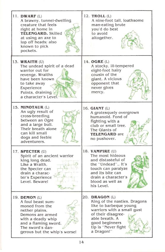 Telengard Manual Page 14