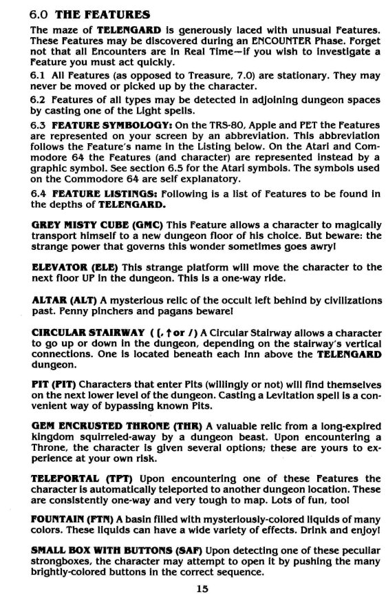 Telengard Manual Page 15