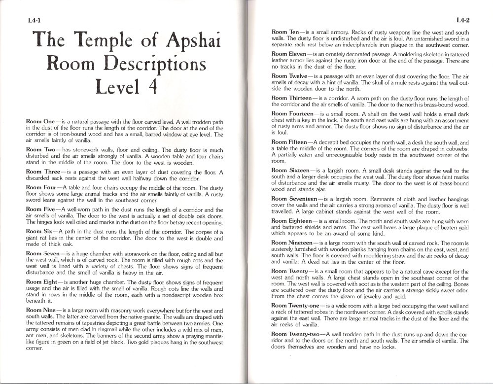 Temple of Apshai Manual Page L4-1 