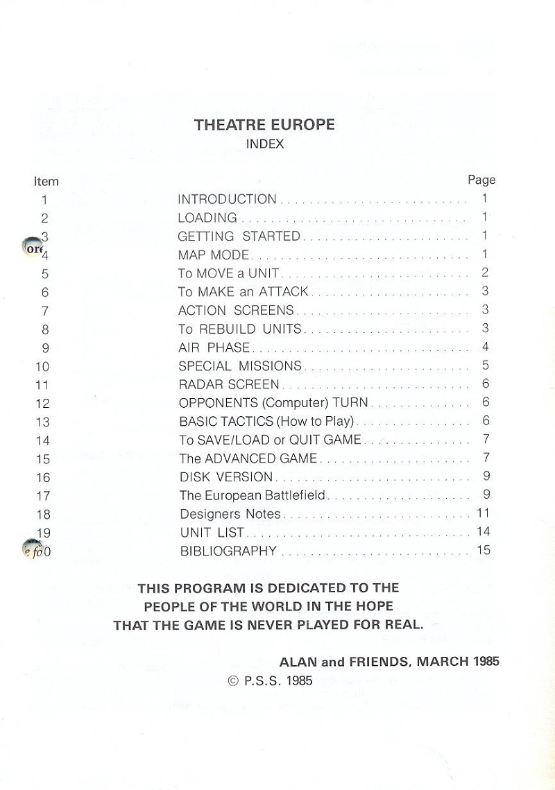 Theatre Europe manual page i