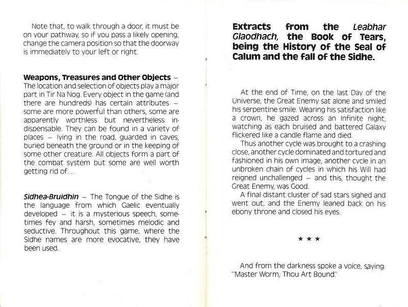 Tir Na Nog manual pages 12-13