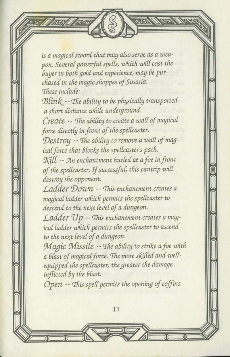 Ultima I manual page 17