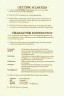 Ultima I player reference card page 2