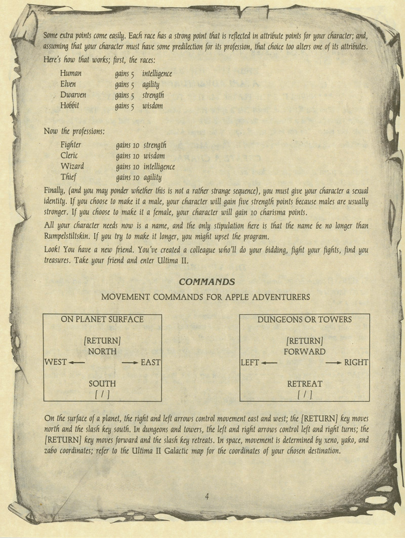 Ultima II: The Revenge of the Enchantress manual page 4
