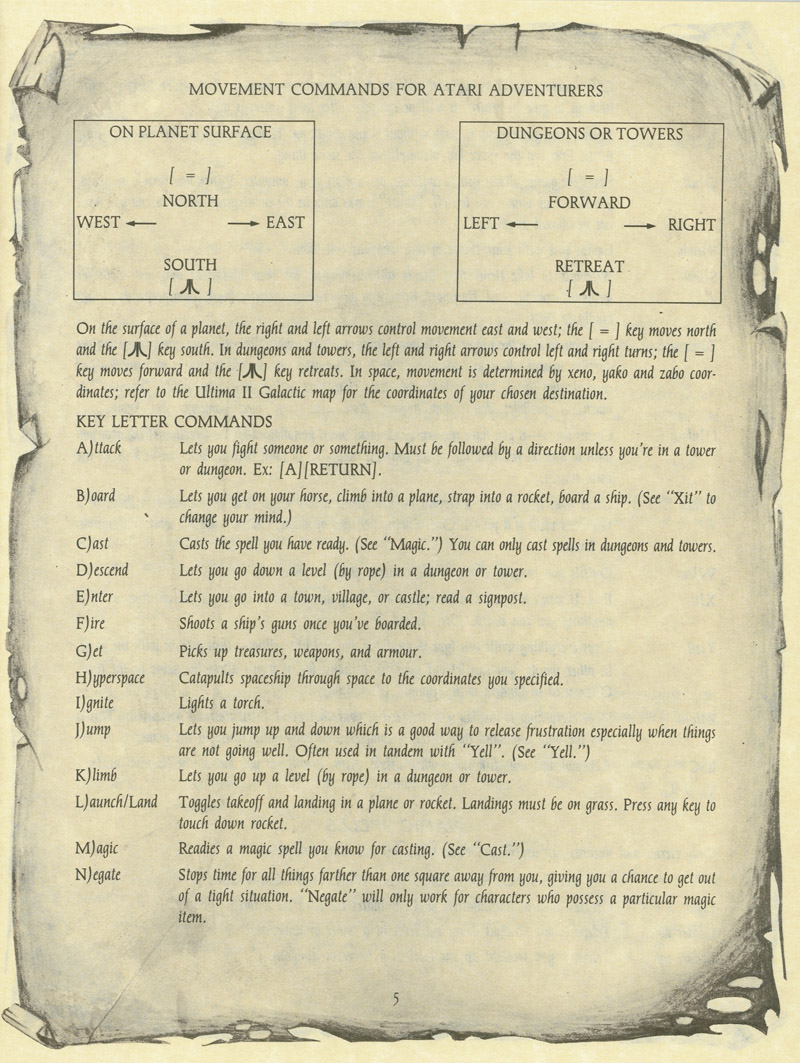 Ultima II: The Revenge of the Enchantress manual page 5