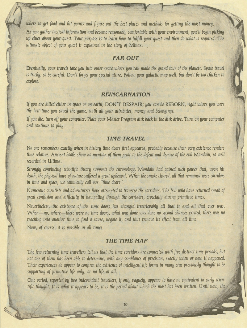 Ultima II: The Revenge of the Enchantress manual page 10