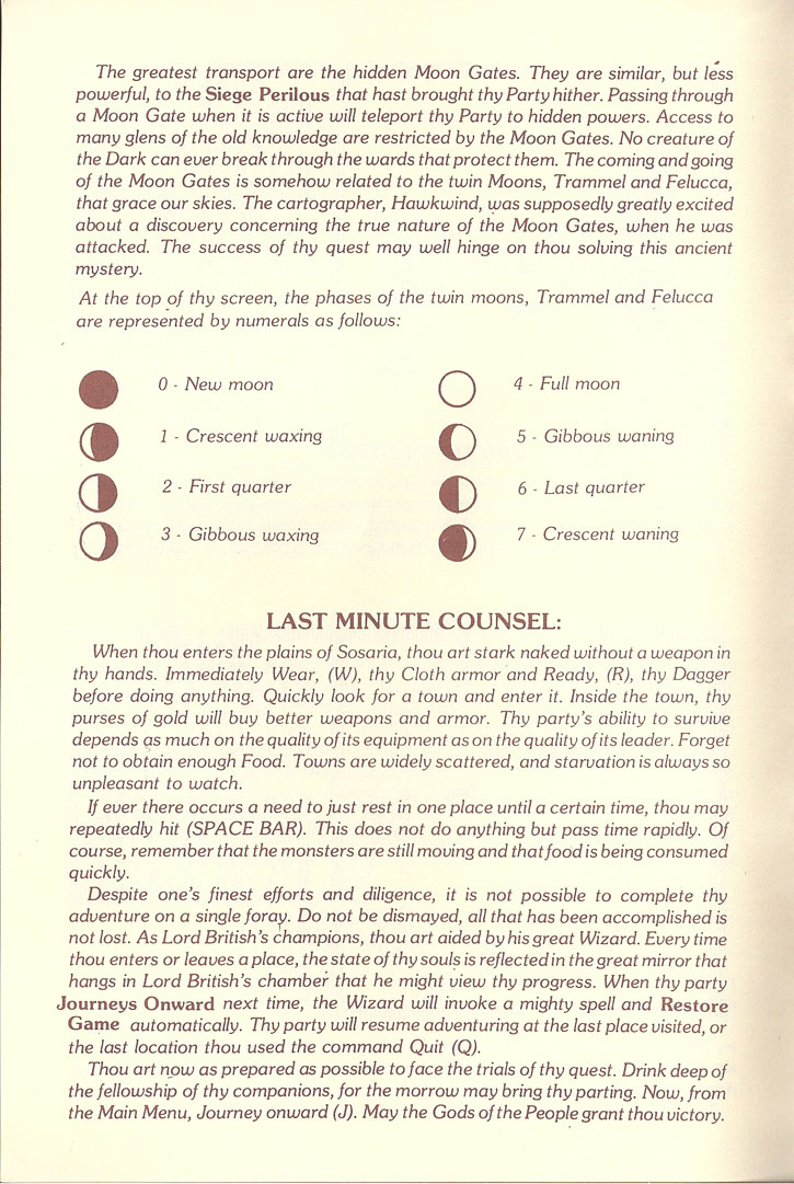 Ultima III: Exodus manual page 10