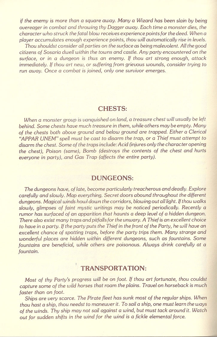 Ultima III: Exodus manual page 8