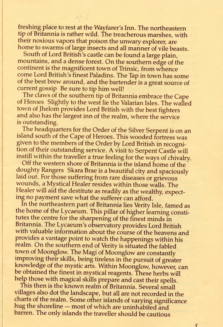 Ultima IV: Quest of the Avatar History of Britannia page 5