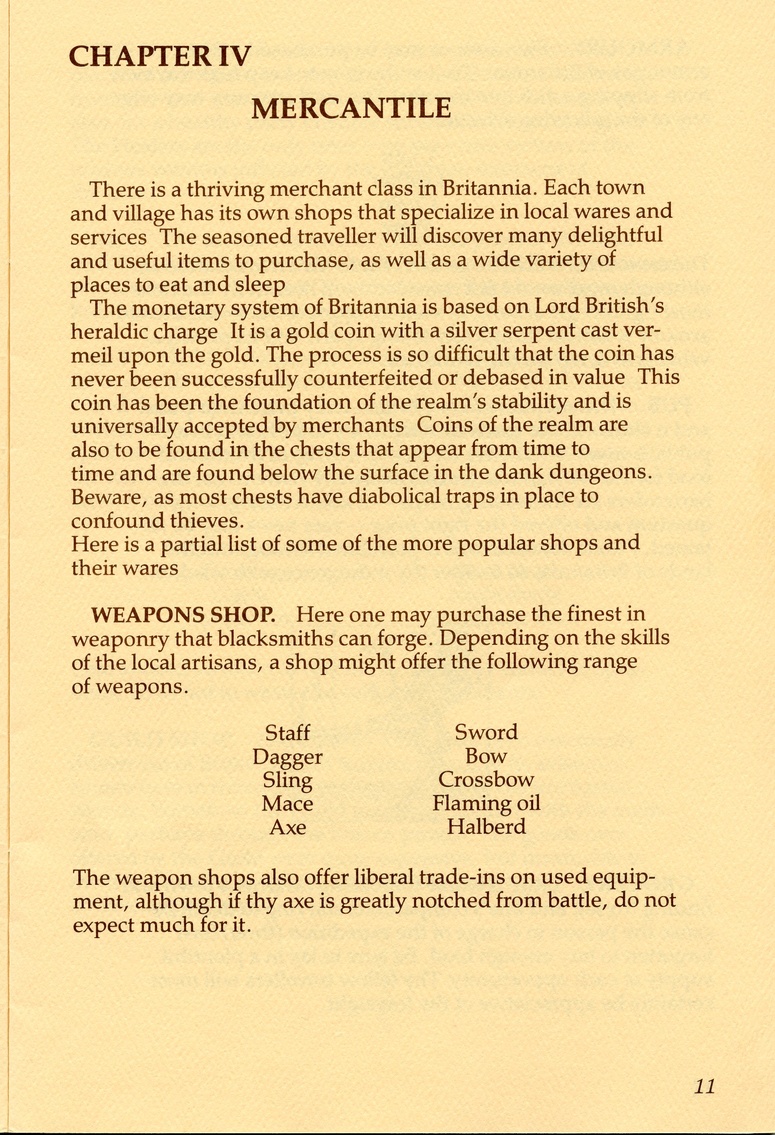 Ultima IV: Quest of the Avatar History of Britannia page 11