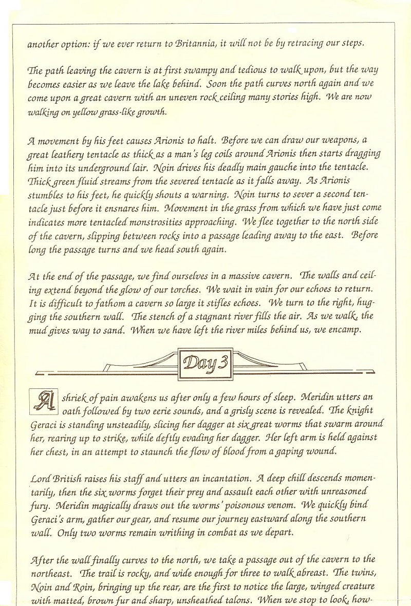 Ultima V: Warriors of Destiny Journal page 3