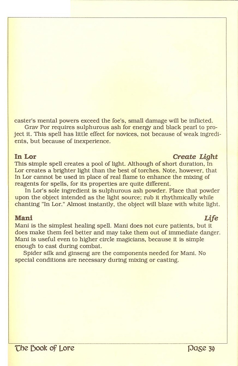 Ultima V: Warriors of Destiny The Book of Lore page 39