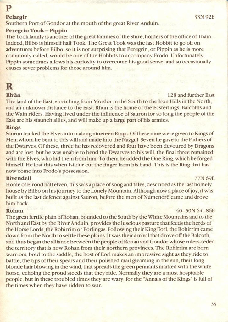 War in Middle Earth manual page 35