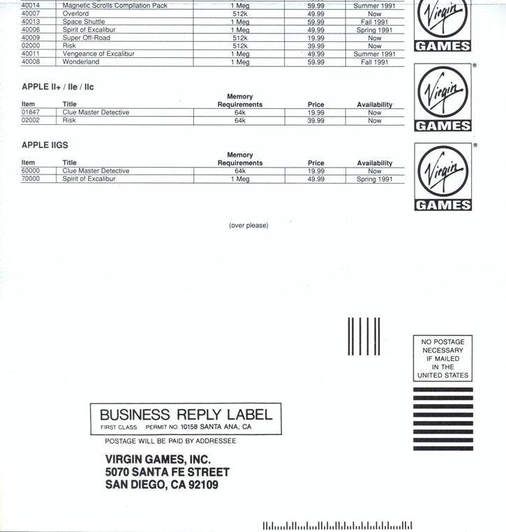 War in Middle Earth order form page 2