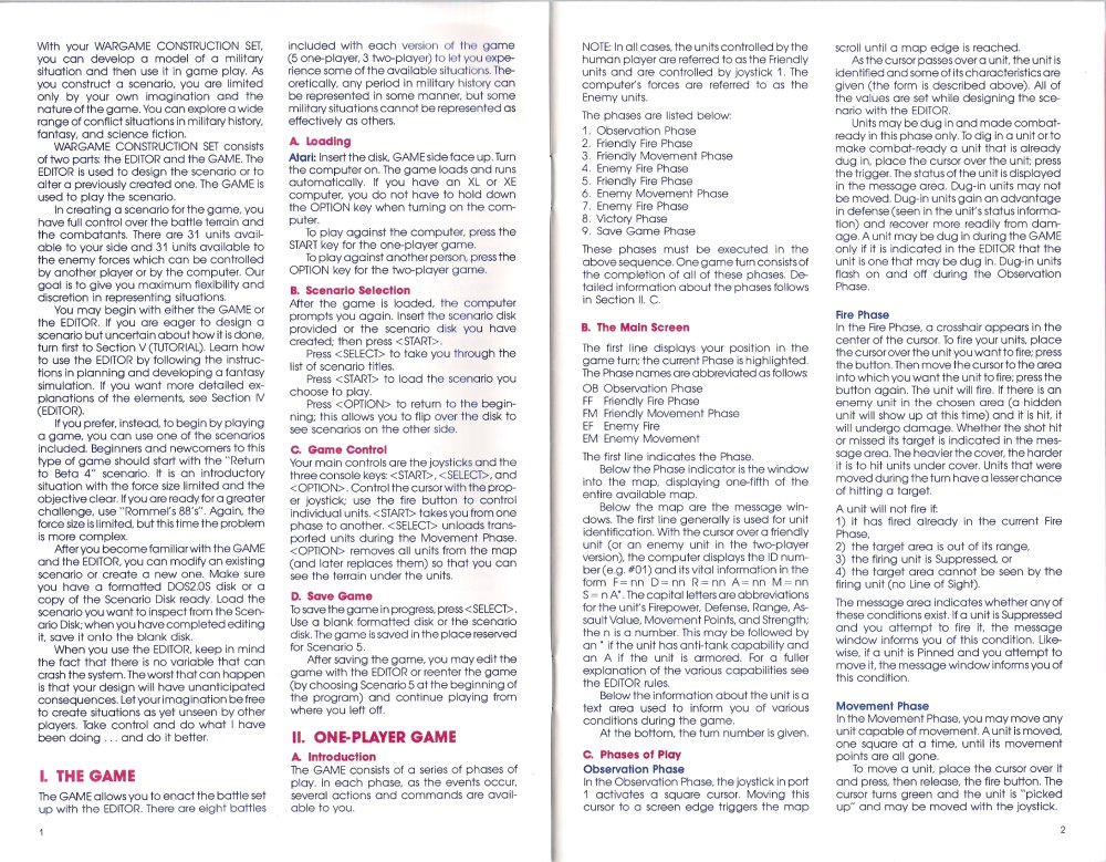 Wargame Construction Set Manual Page 1 