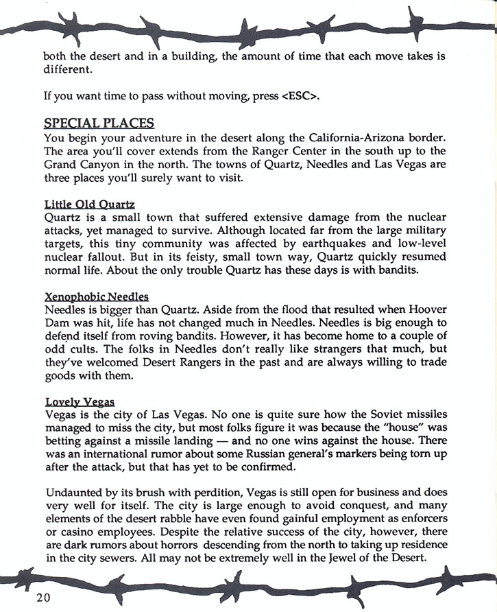 Wasteland manual page 20