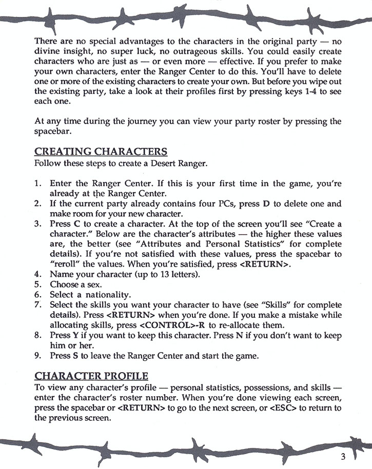 Wasteland manual page 3