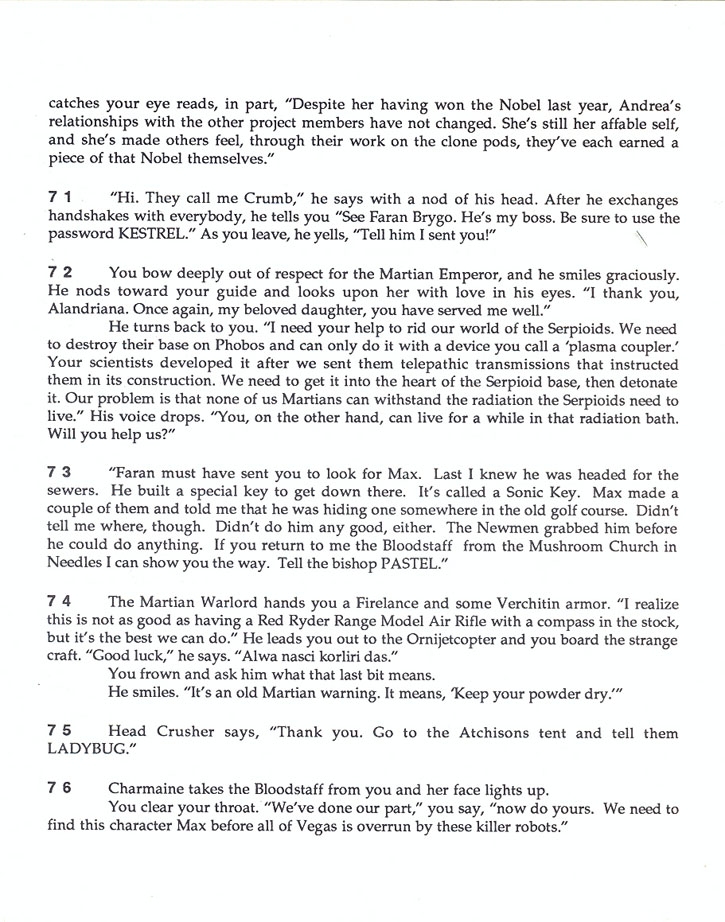 Wasteland Paragraphs page 14