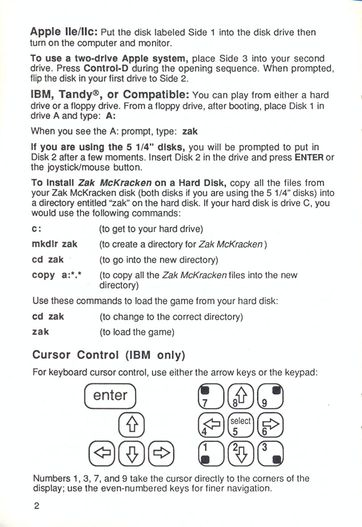 Zak McKracken and the Alien Mindbenders manual page 2