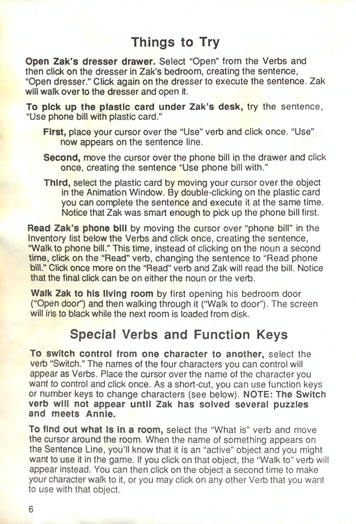 Zak McKracken and the Alien Mindbenders manual page 6