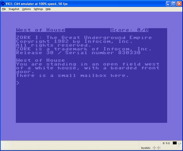 Zork I screen shot 1