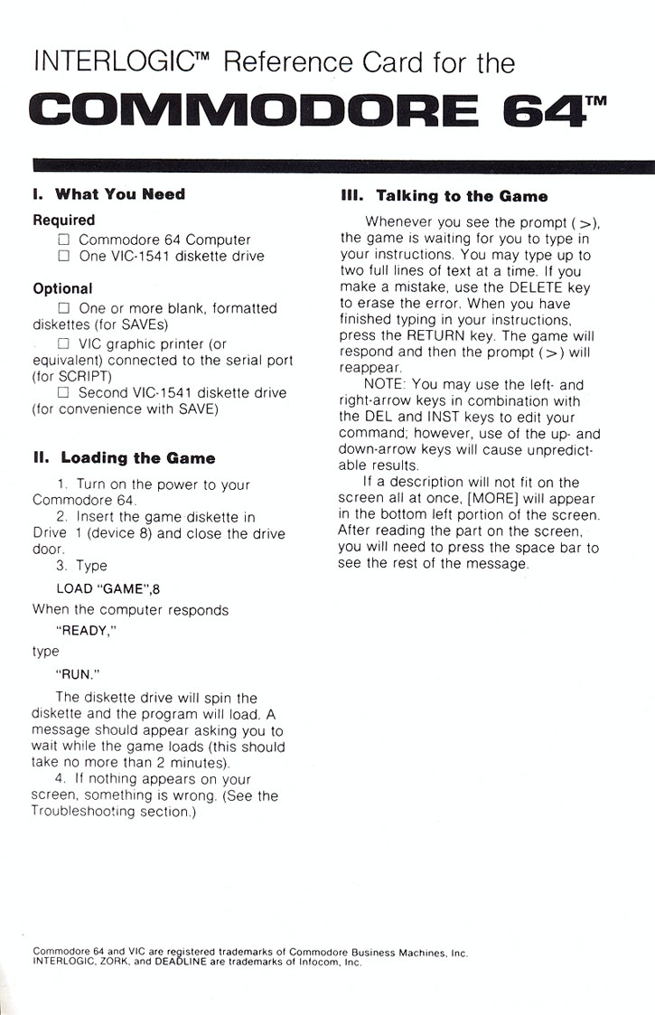 Zork II: The Wizard of Frobozz manual page 10