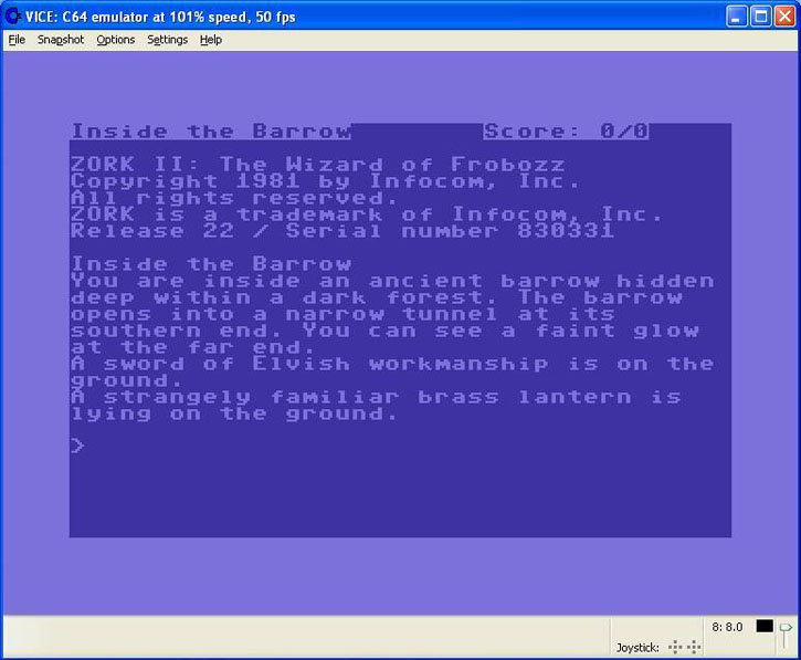 Zork II: The Wizard of Frobozz screen shot 1