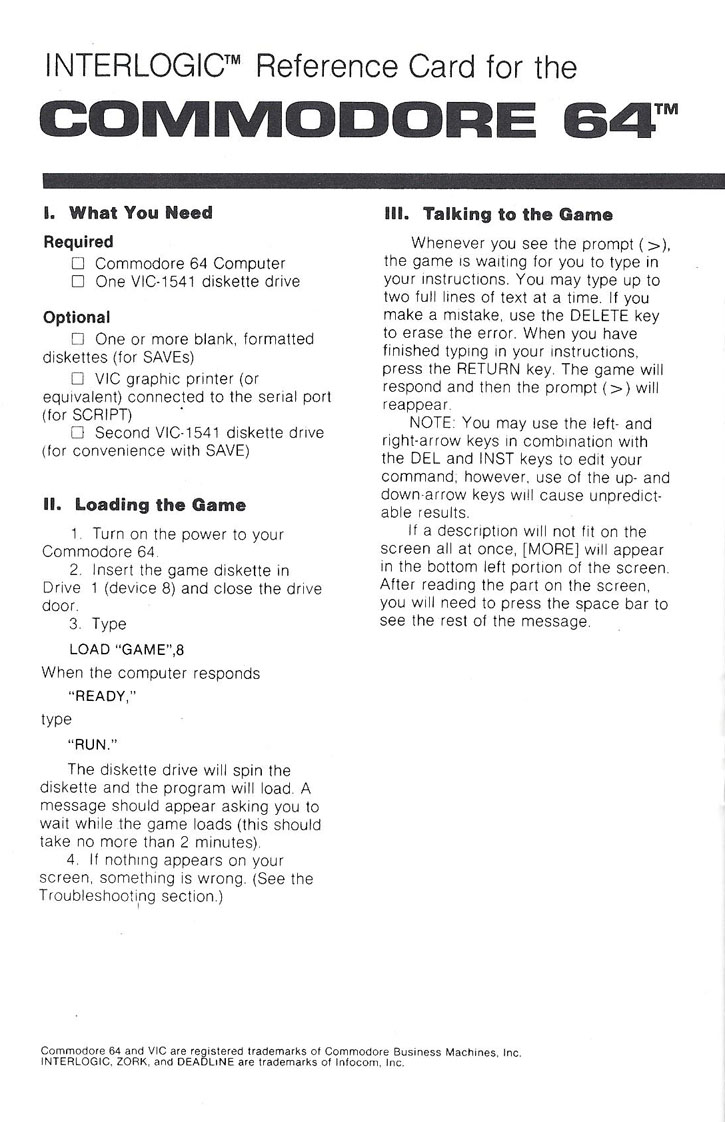 Zork III manual page 10