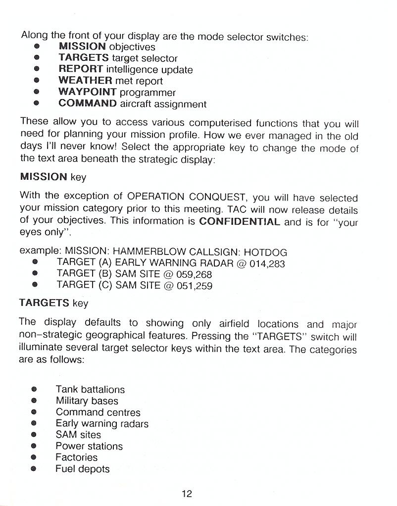 F-16 Combat Pilot flight manual page 12