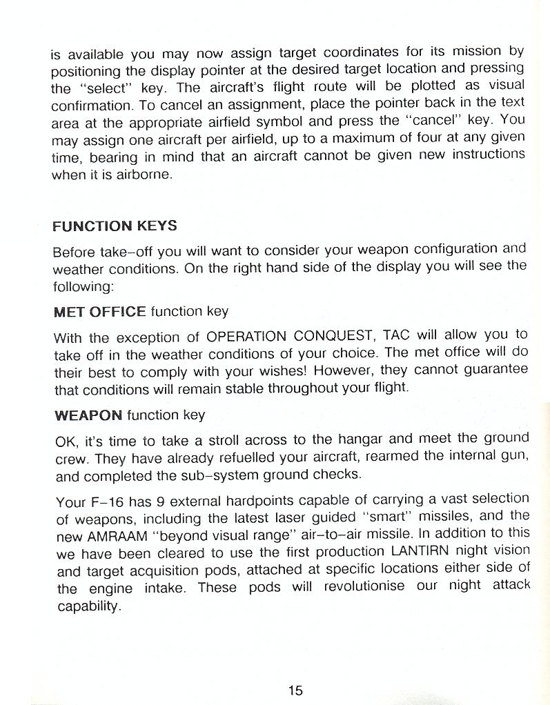 F-16 Combat Pilot flight manual page 15