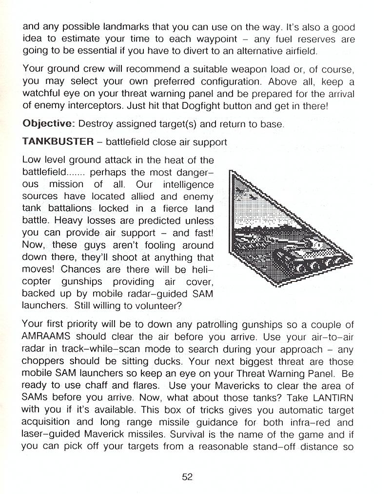 F-16 Combat Pilot flight manual page 52