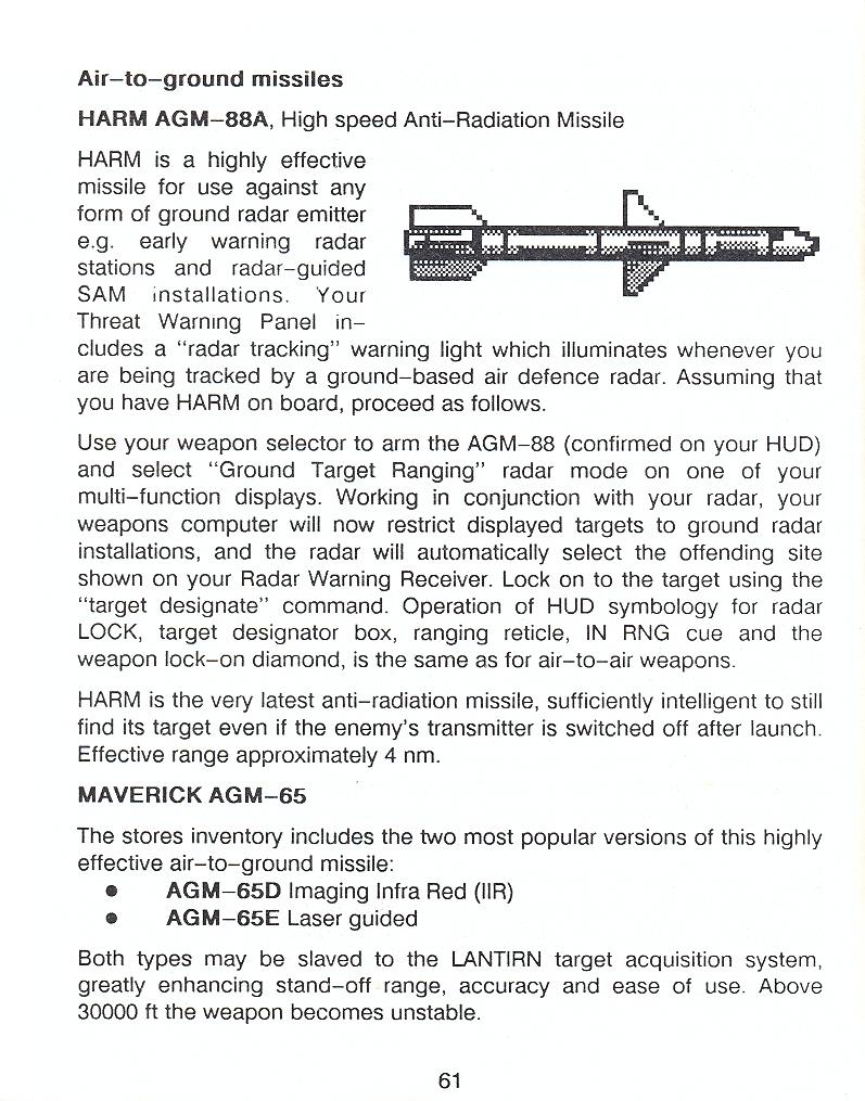 F-16 Combat Pilot flight manual page 61