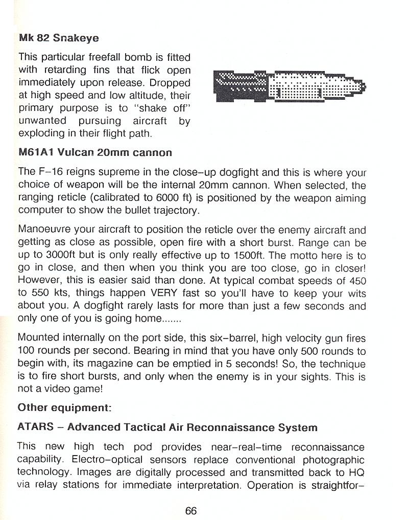 F-16 Combat Pilot flight manual page 66